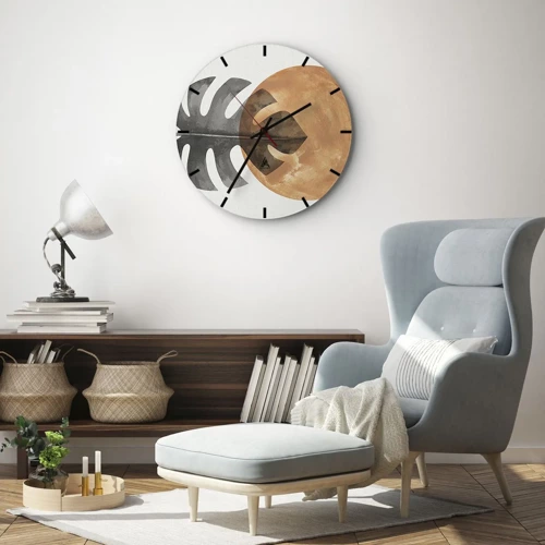 Wall clock - Clock on glass - Always the Sun - 30x30 cm