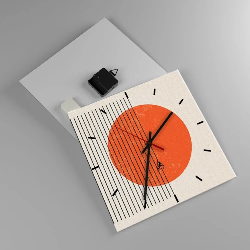 Wall clock - Clock on glass - Always the Sun - 30x30 cm