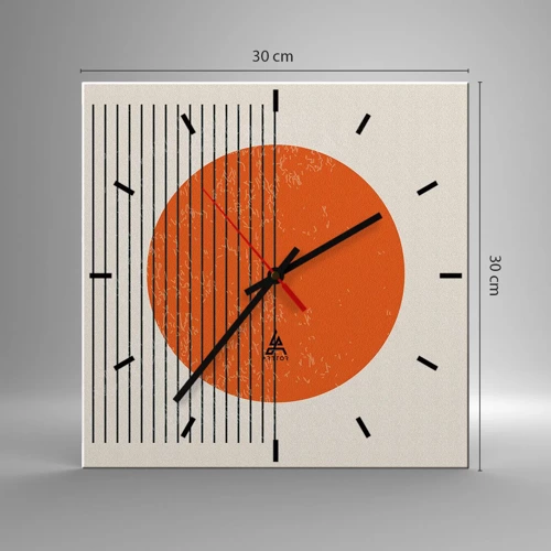 Wall clock - Clock on glass - Always the Sun - 30x30 cm
