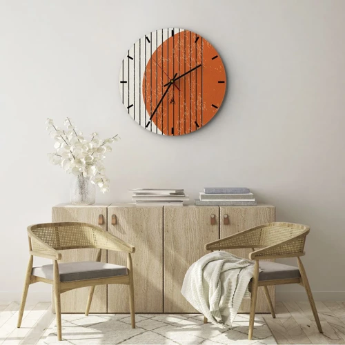 Wall clock - Clock on glass - Always the Sun - 30x30 cm