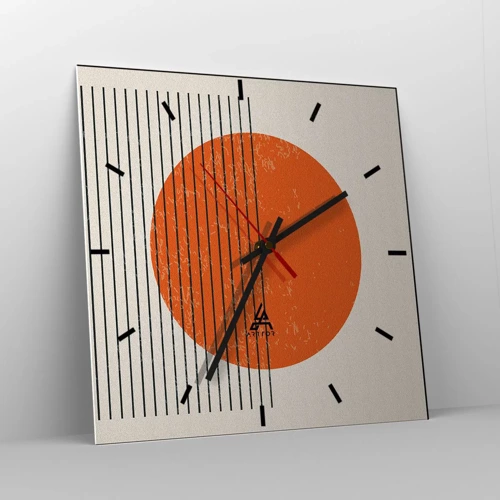 Wall clock - Clock on glass - Always the Sun - 40x40 cm