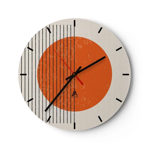 Wall clock - Clock on glass - Always the Sun - 40x40 cm