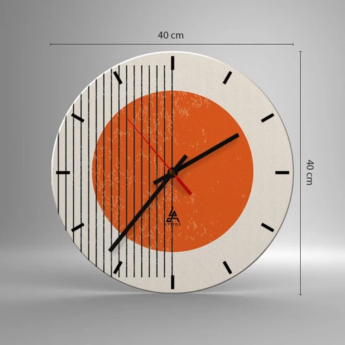 Wall clock - Clock on glass - Always the Sun - 40x40 cm