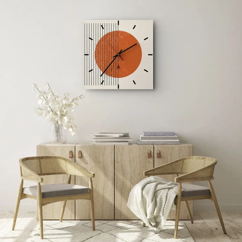 Wall clock - Clock on glass - Always the Sun - 40x40 cm