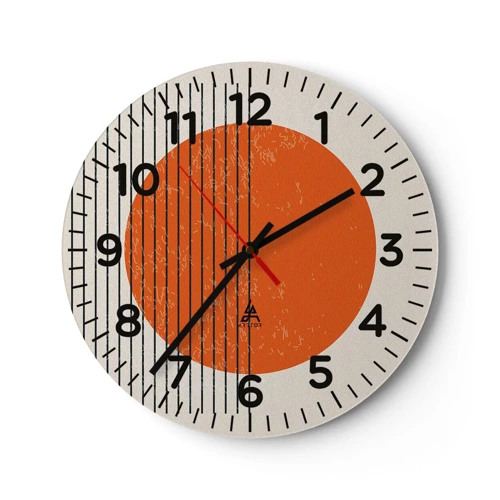 Wall clock - Clock on glass - Always the Sun - 40x40 cm