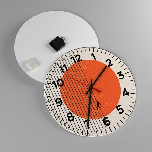 Wall clock - Clock on glass - Always the Sun - 40x40 cm