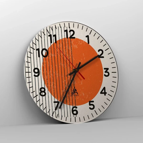 Wall clock - Clock on glass - Always the Sun - 40x40 cm