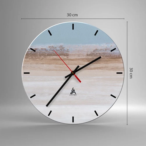 Wall clock - Clock on glass - Ambiguous Landscape - 30x30 cm