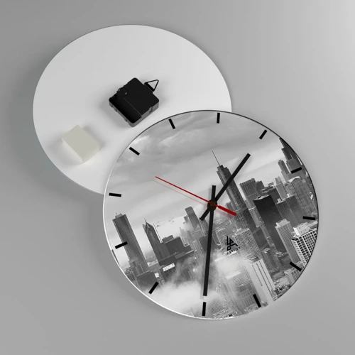 Wall clock - Clock on glass - American Landscape - 30x30 cm