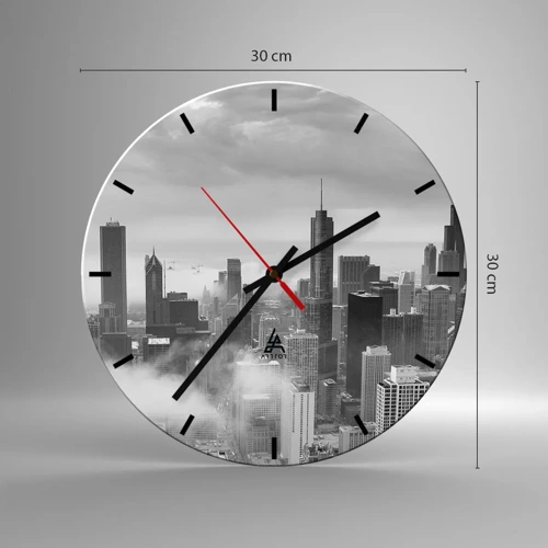 Wall clock - Clock on glass - American Landscape - 30x30 cm