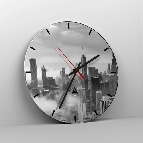 Wall clock - Clock on glass - American Landscape - 30x30 cm