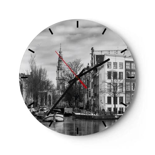 Wall clock - Clock on glass - Amsterdam Atmosphere - 30x30 cm