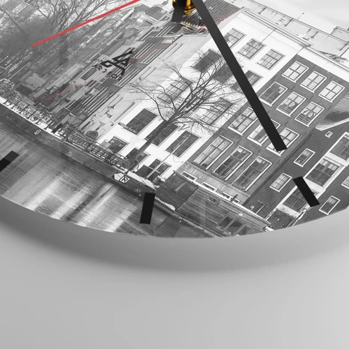 Wall clock - Clock on glass - Amsterdam Atmosphere - 40x40 cm