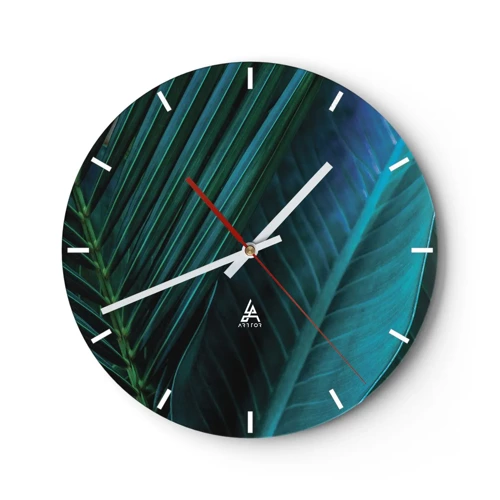 Wall clock - Clock on glass - Anatomy of Green - 30x30 cm