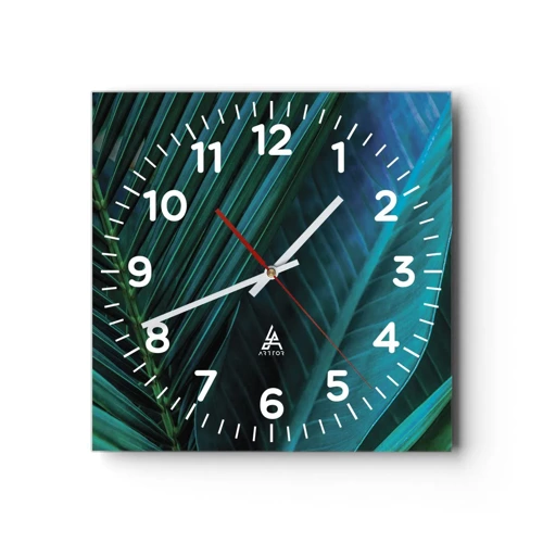 Wall clock - Clock on glass - Anatomy of Green - 40x40 cm