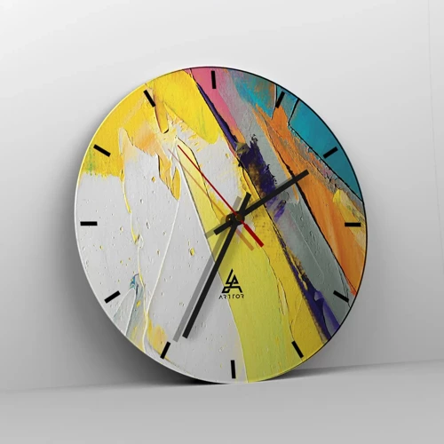 Wall clock - Clock on glass - Anatomy of Light - 30x30 cm