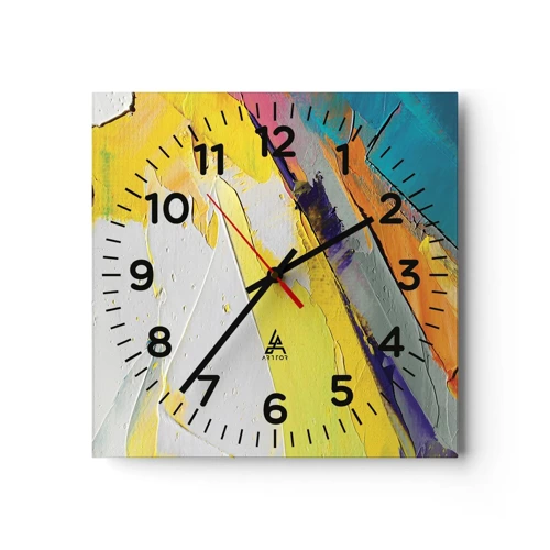 Wall clock - Clock on glass - Anatomy of Light - 40x40 cm