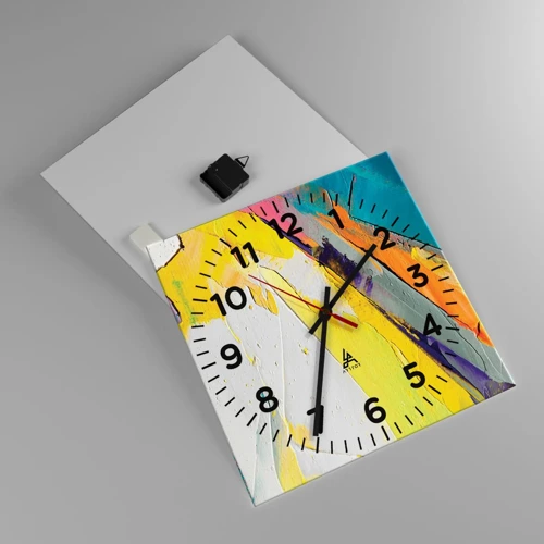 Wall clock - Clock on glass - Anatomy of Light - 40x40 cm