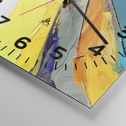 Wall clock - Clock on glass - Anatomy of Light - 40x40 cm