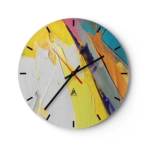 Wall clock - Clock on glass - Anatomy of Light - 40x40 cm