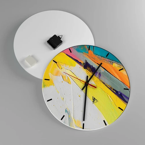 Wall clock - Clock on glass - Anatomy of Light - 40x40 cm