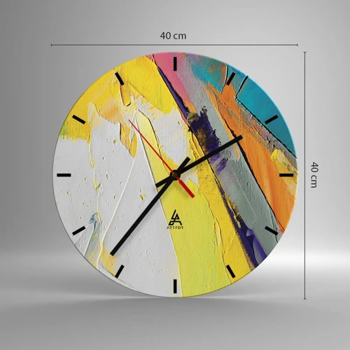 Wall clock - Clock on glass - Anatomy of Light - 40x40 cm