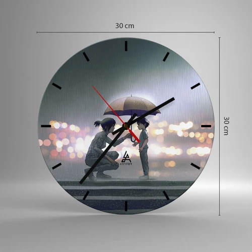 Wall clock - Clock on glass - And Everything Is All Right - 30x30 cm