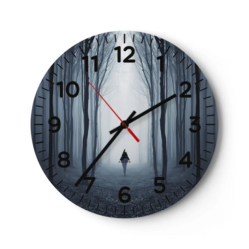 Wall clock - Clock on glass - And Everything is Straight and Bright - 30x30 cm
