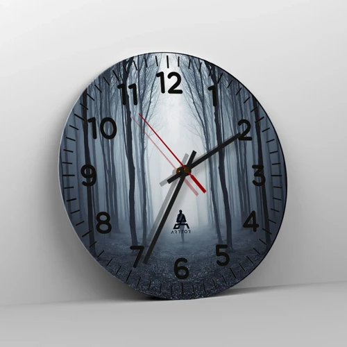 Wall clock - Clock on glass - And Everything is Straight and Bright - 30x30 cm