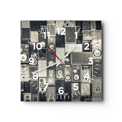 Wall clock - Clock on glass - And Music Is Playing - 30x30 cm