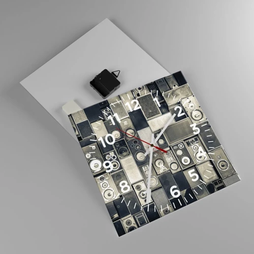 Wall clock - Clock on glass - And Music Is Playing - 30x30 cm