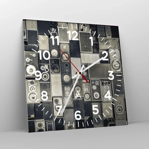 Wall clock - Clock on glass - And Music Is Playing - 30x30 cm