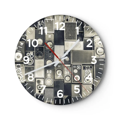 Wall clock - Clock on glass - And Music Is Playing - 30x30 cm