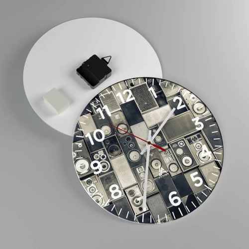 Wall clock - Clock on glass - And Music Is Playing - 30x30 cm
