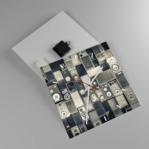 Wall clock - Clock on glass - And Music Is Playing - 30x30 cm