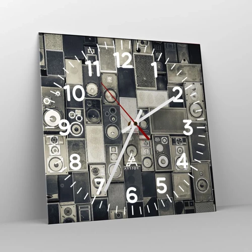 Wall clock - Clock on glass - And Music Is Playing - 40x40 cm