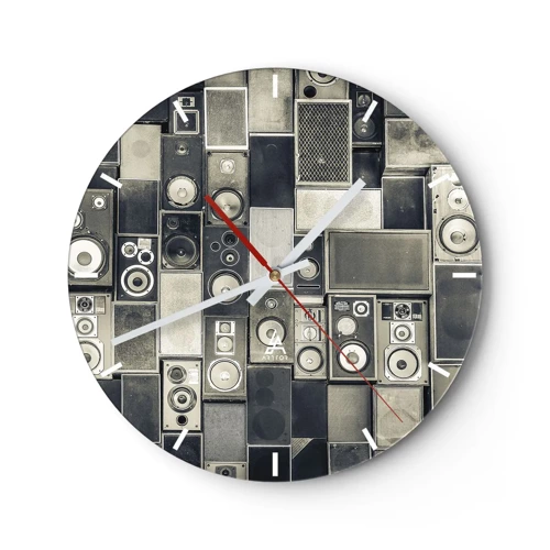 Wall clock - Clock on glass - And Music Is Playing - 40x40 cm