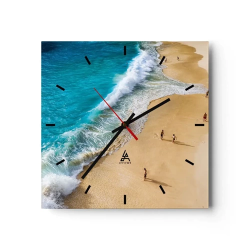 Wall clock - Clock on glass - And Next the Sun, Beach… - 40x40 cm