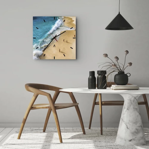 Wall clock - Clock on glass - And Next the Sun, Beach… - 40x40 cm