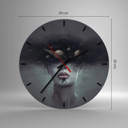 Wall clock - Clock on glass - And Planets are Revolving… - 30x30 cm