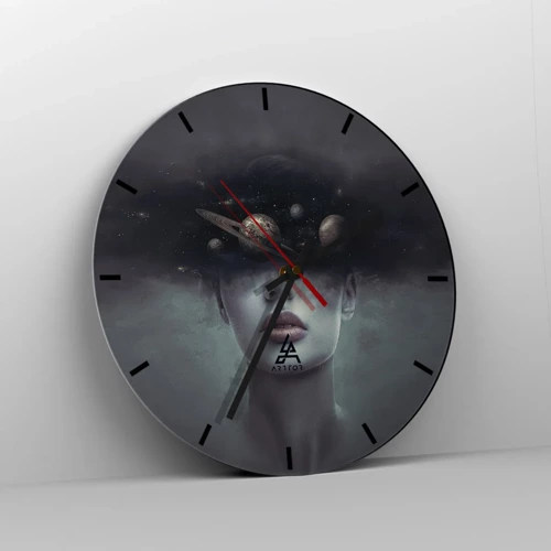 Wall clock - Clock on glass - And Planets are Revolving… - 30x30 cm