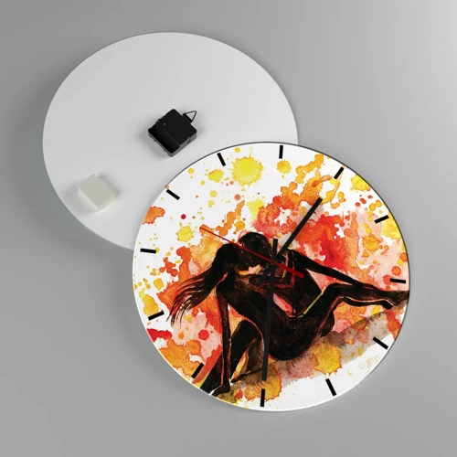 Wall clock - Clock on glass - And There Was Light - 40x40 cm