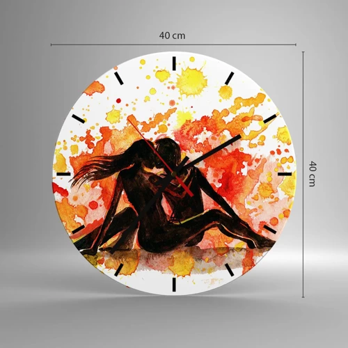 Wall clock - Clock on glass - And There Was Light - 40x40 cm