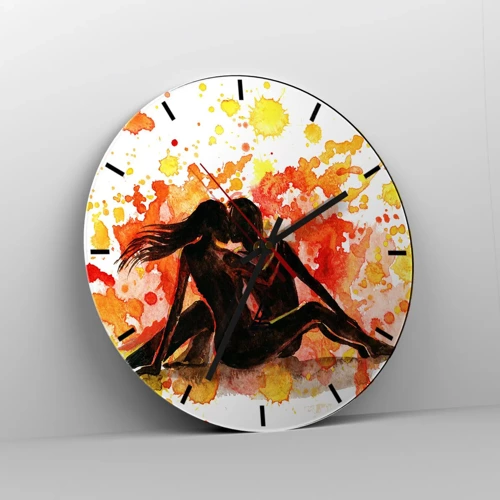 Wall clock - Clock on glass - And There Was Light - 40x40 cm