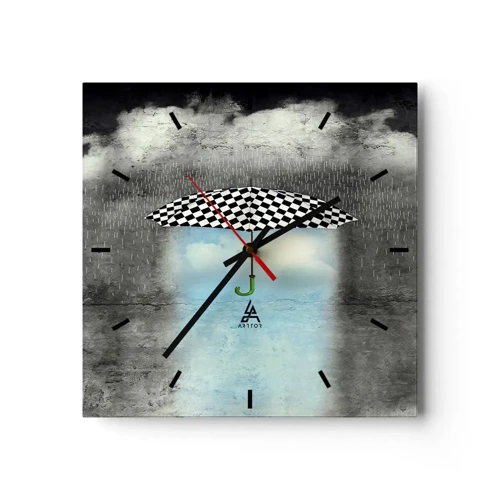 Wall clock - Clock on glass - And Yet It Is Possible - 40x40 cm