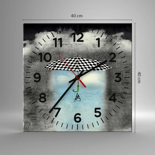 Wall clock - Clock on glass - And Yet It Is Possible - 40x40 cm