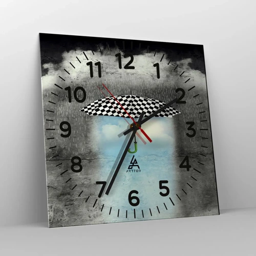 Wall clock - Clock on glass - And Yet It Is Possible - 40x40 cm