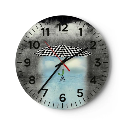 Wall clock - Clock on glass - And Yet It Is Possible - 40x40 cm