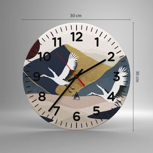 Wall clock - Clock on glass - Another Day Has Flown By - 30x30 cm