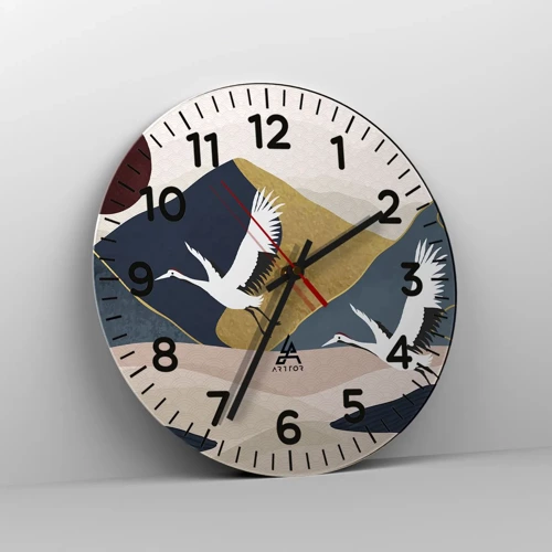 Wall clock - Clock on glass - Another Day Has Flown By - 30x30 cm